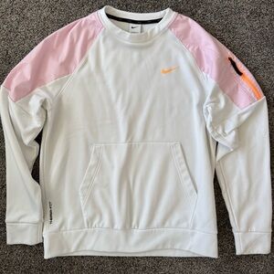 Nike White and Pink Sweatshirt